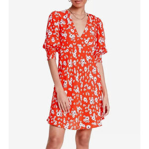 NEW RIXO x Target Women's Dress Size 12 Daisy Floral Mini Puff Sleeve NWT